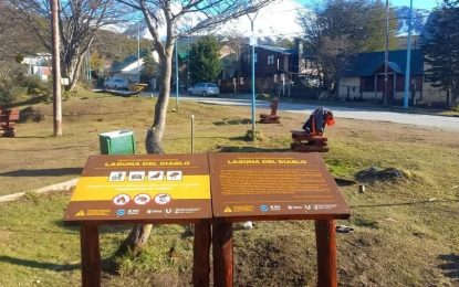 SE COLOCÓ NUEVA CARTELERÍA EN LA RESERVA RECREATIVA NATURAL LAGUNA DEL DIABLO