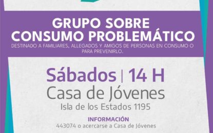 ESTE SÁBADO SE LLEVARÁ A CABO EL “GRUPO SOBRE CONSUMO PROBLEMÁTICO” EN CASA DE JÓVENES