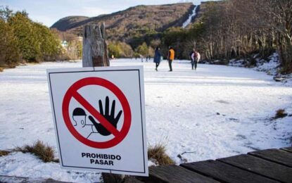 USHUAIA, SE RECUERDA LA PROHIBICIÓN DE PATINAR EN LA LAGUNA DEL DIABLO