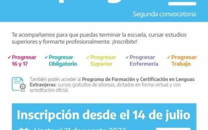 BECAS PROGRESAR: CONTINÚAN ABIERTAS LAS INSCRIPCIONES HASTA EL 31 DE AGOSTO