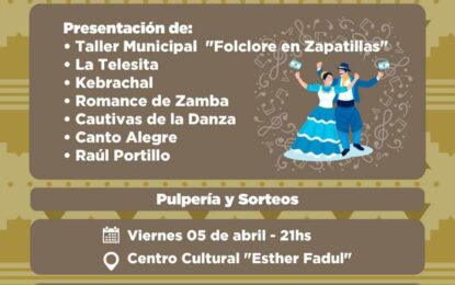 “FESTEJEMOS LA ZAMBA” EL PRÓXIMO VIERNES 5 EN EL CENTRO CULTURAL ESTHER FADUL